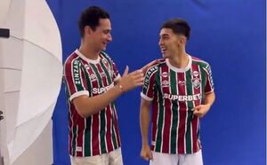El ídolo del Fluminense, Ganso, le cayó de sorpresa a Rubén Lezcano para darle la bienvenida