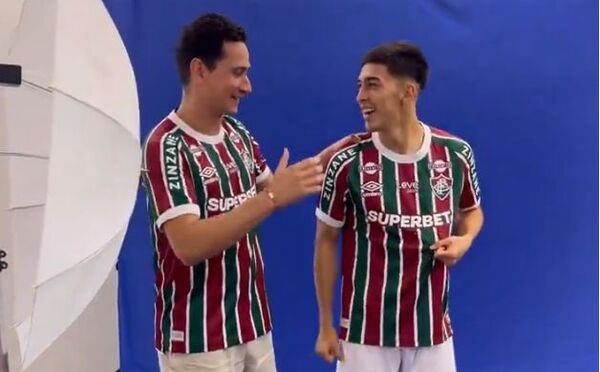 El ídolo del Fluminense, Ganso, le cayó de sorpresa a Rubén Lezcano para darle la bienvenida