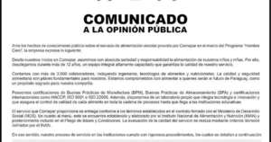 La Nación / Comepar emitió un comunicado en el marco del Programa “Hambre Cero”
