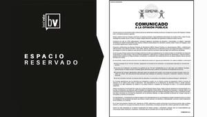 Espacio reservado: Comunicado de Comepar