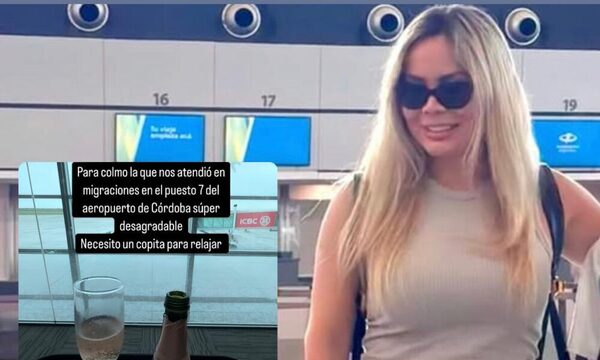 Dahiana Bresanovich okairo por cosas que pasaron en un aeropuerto y de la rabia le bajó un champán