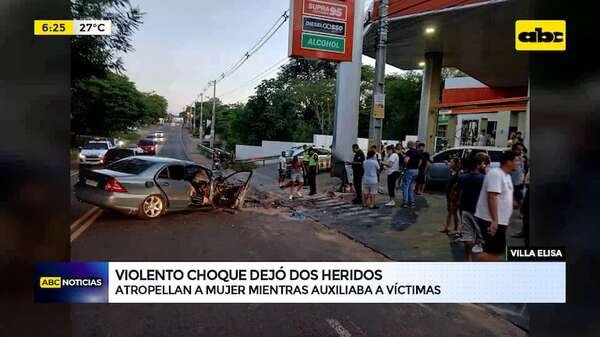 Video: Violento choque dejó varios heridos y una mujer atropellada al intentar auxiliar a las víctimas - ABC Noticias - ABC Color