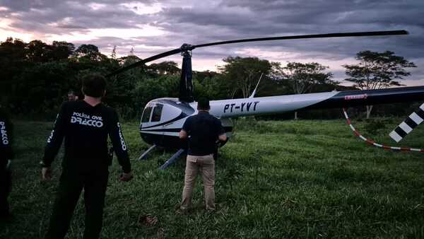 Policía recupera en Amambay helicóptero denunciado como robado en Brasil