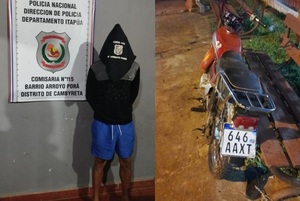 Aprehenden a joven por intento de robo en Cambyreta y recuperan motocicleta de dudosa procedencia
