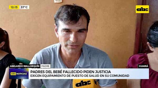 Dolor y reclamo: padres del bebé fallecido piden justicia y exigen equipamientos en puesto de salud - ABC Noticias - ABC Color