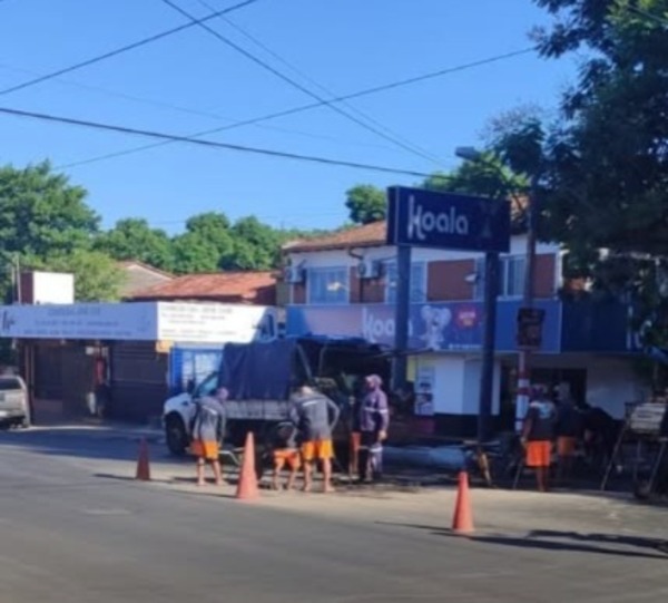 ESSAP rompe recapado recién realizado sobre Cacique - 1000 Noticias