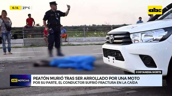 Trágico accidente en Costanera Norte: hombre de 62 años murió tras ser embestido por motocicleta - ABC Noticias - ABC Color