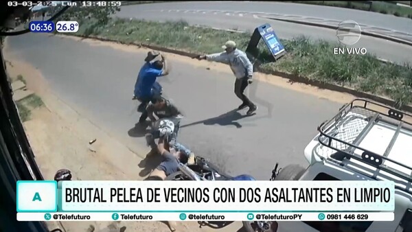 Brutal pelea de vecinos con dos asaltantes en Limpio