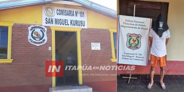 POLICÍA CAPTURA A SUJETO QUE ESTARÍA VINCULADO A UN HURTO EN CAMBYRETÁ