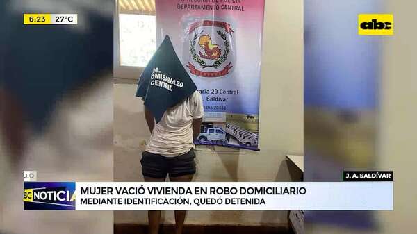 Video: Arrestan a mujer por robo domiciliario en J. Augusto Saldívar - ABC Noticias - ABC Color
