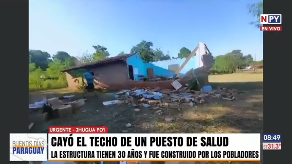 Salud en ruinas: Cae techo del puesto de salud construido por pobladores en Yaguarón