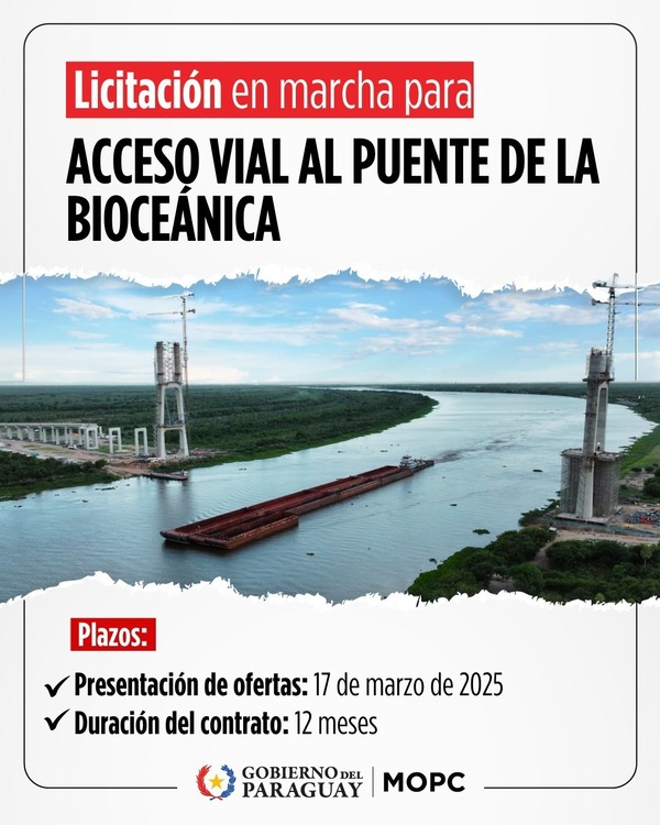 En marcha licitación para construcción del acceso al puente de la Bioceánica - .::Agencia IP::.