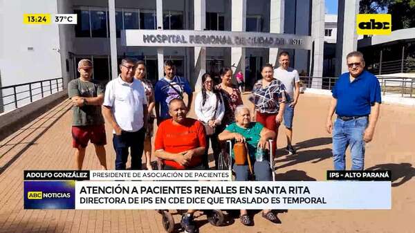 Pacientes renales de IPS de Ciudad del Este deben viajar hasta Santa Rita para sesiones de diálisis - ABC en el Este - ABC Color