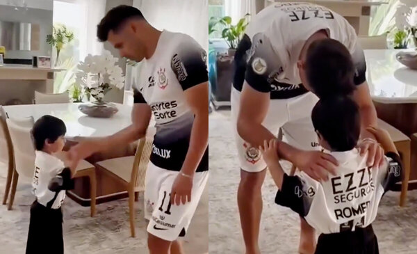 Versus / ¡El momento bien futbolero entre Ángel Romero y su hijo!