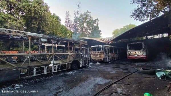 CINCO UNIDADES DE TRANSPORTE DE TOBATÍ ARDIERON EN LLAMAS