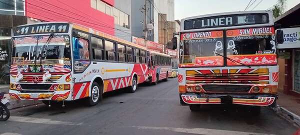Paro total de buses internos en San Lorenzo - Nacionales - ABC Color