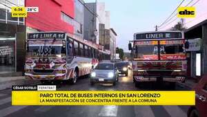 Choferes de buses internos en San Lorenzo inician paro y cuestionan proyecto de ley - ABC Noticias - ABC Color