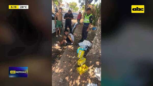 Video: Detienen a hombre tras intentar escapar con “packs” de cervezas de una bodega en Luque - ABC Noticias - ABC Color