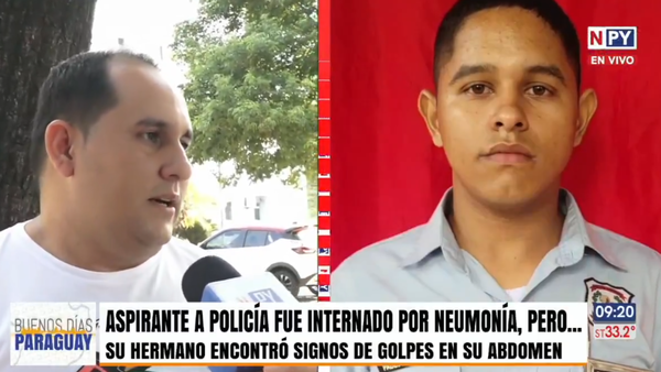 Familiares hallan rastros de “golpes” en el abdomen de aspirante a Policía internado por neumonía