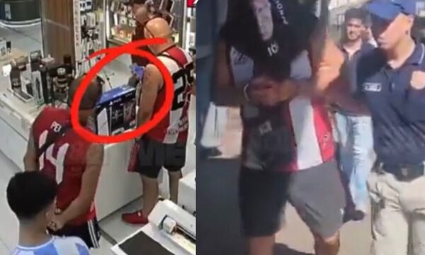 (VIDEO) Hincha de River fue sorprendido robando un lelu en un conocido centro comercial de Asunción