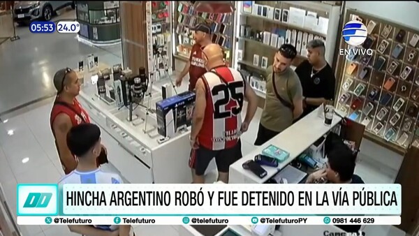 Asunción: Hincha argentino robó y fue detenido en la vía pública