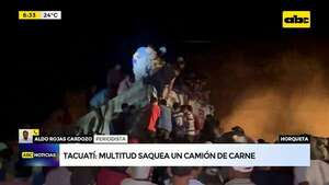 Video: multitud saquea contenedor de carne y provoca incendio para distraer a Policía en Tacuatí - ABC Noticias - ABC Color