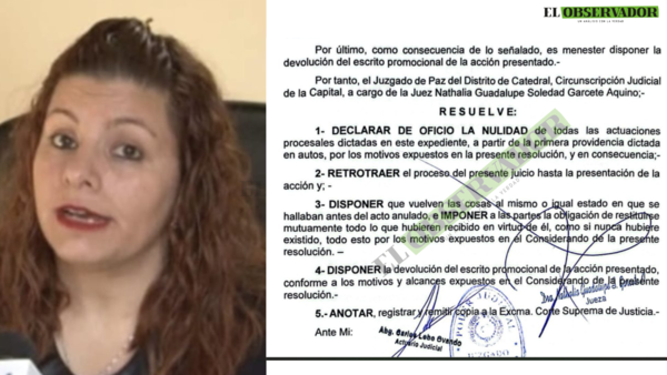 Jueza de paz anula actuaciones en cuatro demandas por notificaciones “voladoras” y alega que pasaron inadvertidas por recarga laboral