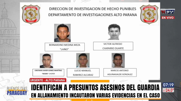 Identifican a presuntos asesinos del guardia de seguridad en Ciudad del Este