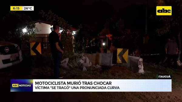 Video: Motociclista falleció tras violento choque contra muralla en Itaugúa - ABC Noticias - ABC Color