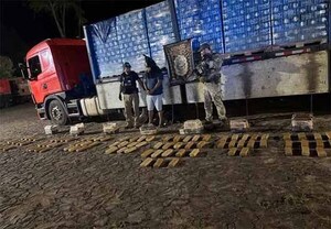 Senad detiene en Canindeyú a conductor de camión que transportaba marihuana prensada | DIARIO PRIMERA PLANA