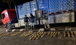 Incautan más de 60 kilos de marihuana en camión que transportaba cervezas en Canindeyú