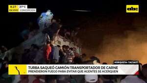 Policía busca individualizar a rapiñadores de camión que transportaba carne - ABC Noticias - ABC Color