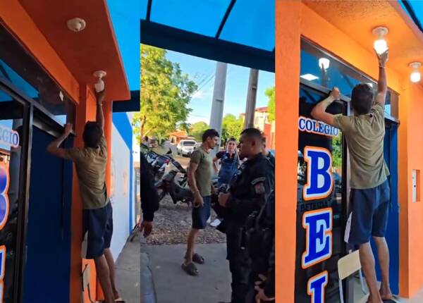 El tipo no es una “luz”: robó foco en las “narices” de los polis y lo obligaron a colocarlos de nuevo