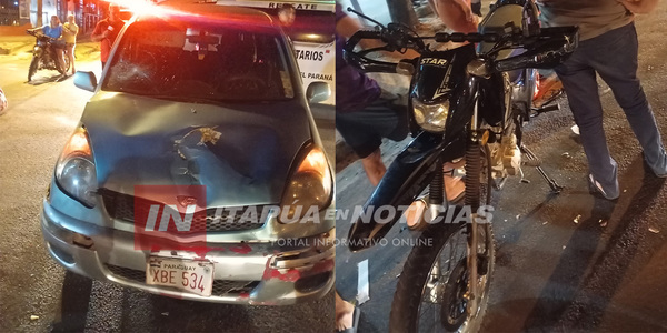 ADOLESCENTE HERIDA TRAS COLISIÓN ENTRE MOTOCICLETA Y AUTOMÓVIL
