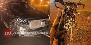 UN MOTOCICLISTA RESULTÓ HERIDO TRAS SER IMPACTADO POR UNA CAMIONETA