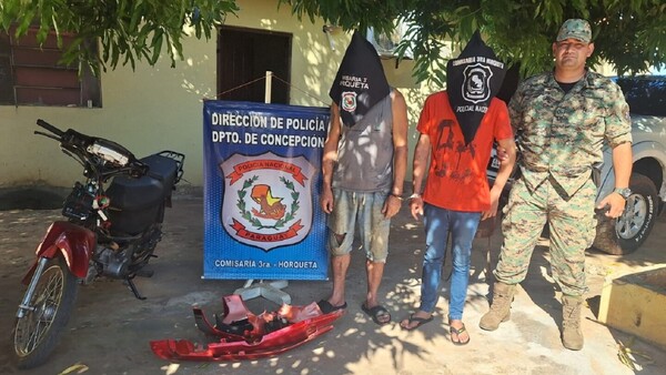 Aprehenden a dos hombres y recuperan motocicleta robada en Horqueta