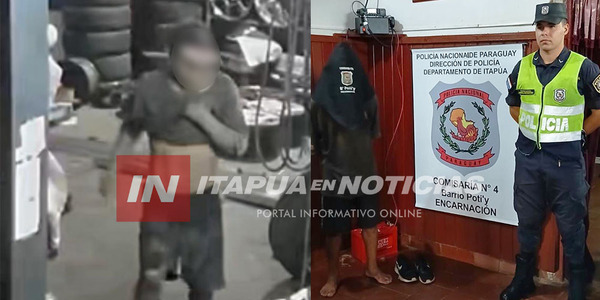 TRAS HURTO APREHENDEN A SUJETO CON FRONDOSOS ANTECEDENTES EN ENCARNACIÓN