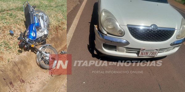 MOTOCICLISTA RESULTÓ HERIDO TRAS COLISIÓN EN SAN JUAN DEL PNÁ.