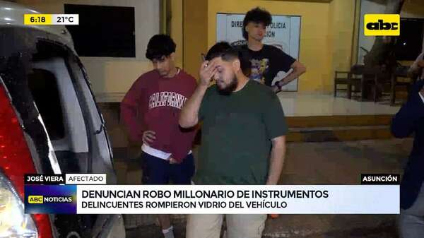 Video: Músicos sufren robo millonario de instrumentos en Asunción - ABC Noticias - ABC Color