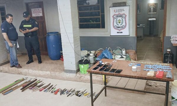 Incautan celulares, drogas y armas tras pelea en la penitenciaría de CDE