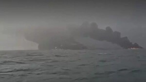 Un petrolero y un carguero se incendian tras colisionar en el mar del Norte
