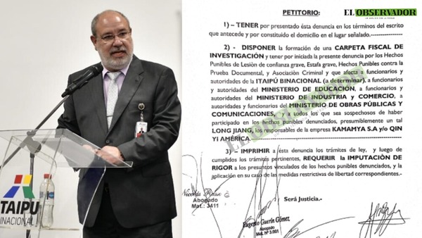 Piden allanar oficinas de Itaipú Binacional en caso de presunto negociado con pupitres