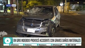 Giro indebido provocó accidente con graves daños materiales