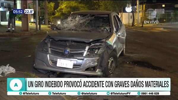 Giro indebido provocó accidente con graves daños materiales