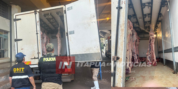 INCAUTAN CAMIÓN CON CARNE DE DUDOSA PROCEDENCIA EN ENCARNACIÓN