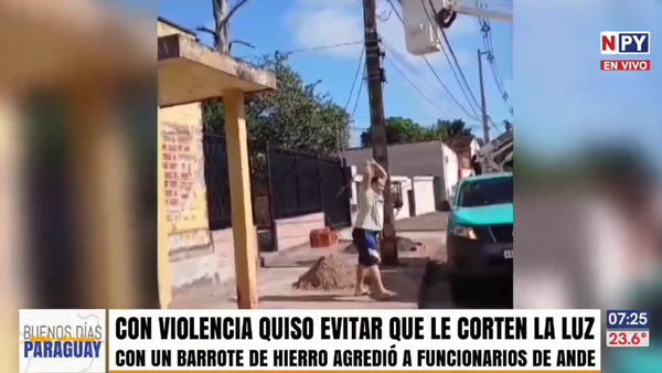 Con un palo de hierro y machete una pareja intentó evitar el corte de luz por parte de la ANDE