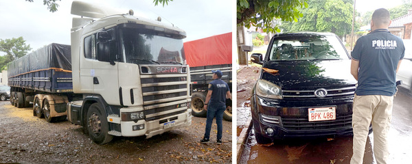 Agentes de Automotores recuperan un tracto-camión y una camioneta - La Clave