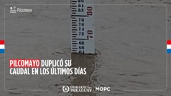 Pilcomayo duplicó su caudal en los últimos días