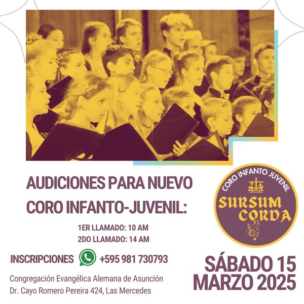 Audiciones Abiertas para el Coro Infanto-Juvenil «Sursum Corda»