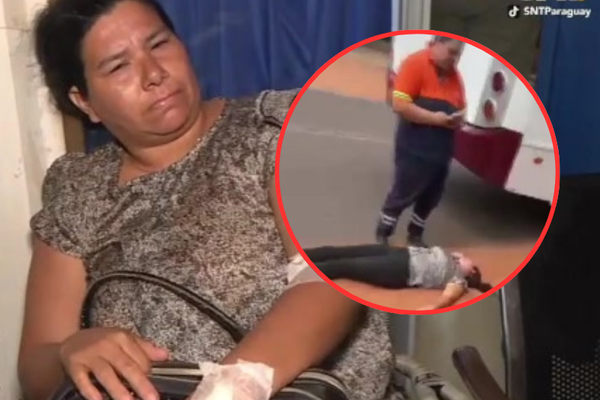 Por salvar a su hija, mujer cayó del bus y sufrió varias lesiones - SNT
